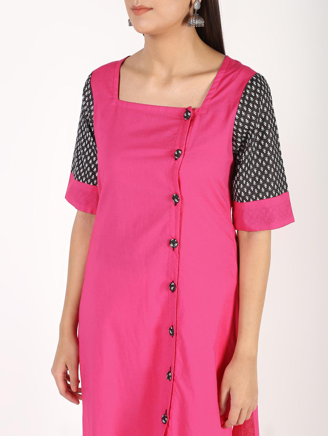 printed hem straight kurta - 16317132 - Zoom Image - 5