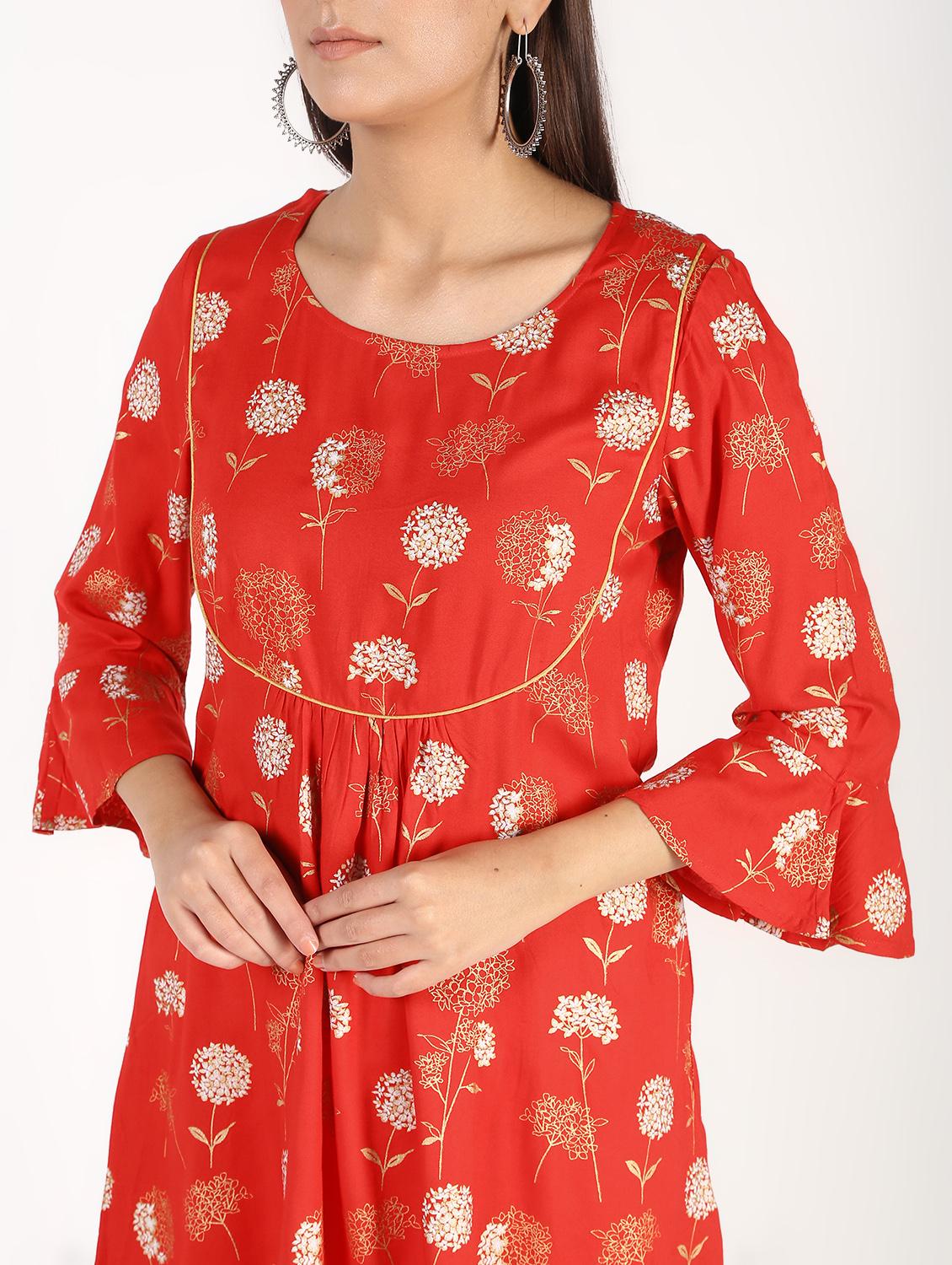 block printed a-line kurti - 16317148 - Zoom Image - 5