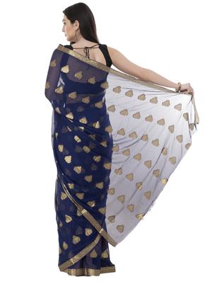 ethnic zari motifs woven saree with blouse - 16319516 - Standard Image - 2