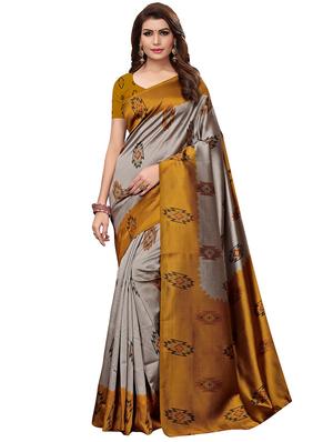 set of 2 multicolor printed saree combo with blouse - 16319627 - Standard Image - 2