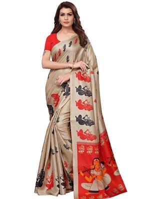 set of 2 multicolor printed saree combo with blouse - 16319633 - Standard Image - 2