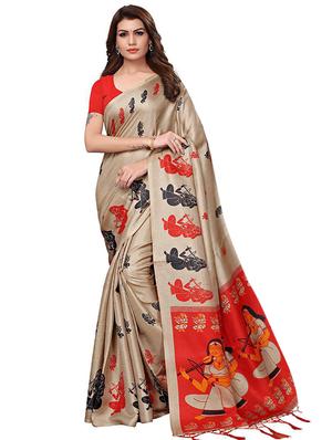 set of 2 multicolor printed saree combo with blouse - 16319768 - Standard Image - 2