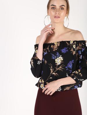 off shoulder floral top - 16320278 - Standard Image - 2