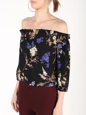 off shoulder floral top - 16320278 - Standard Image - 5