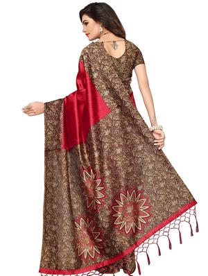 kalamkari printed saree with blouse - 16320363 - Standard Image - 2