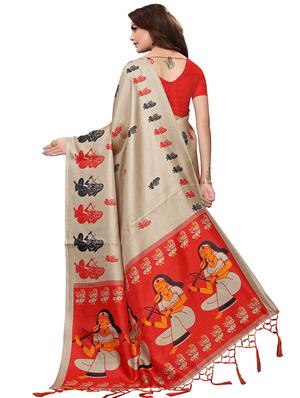 kalamkari printed saree with blouse - 16320364 - Standard Image - 2