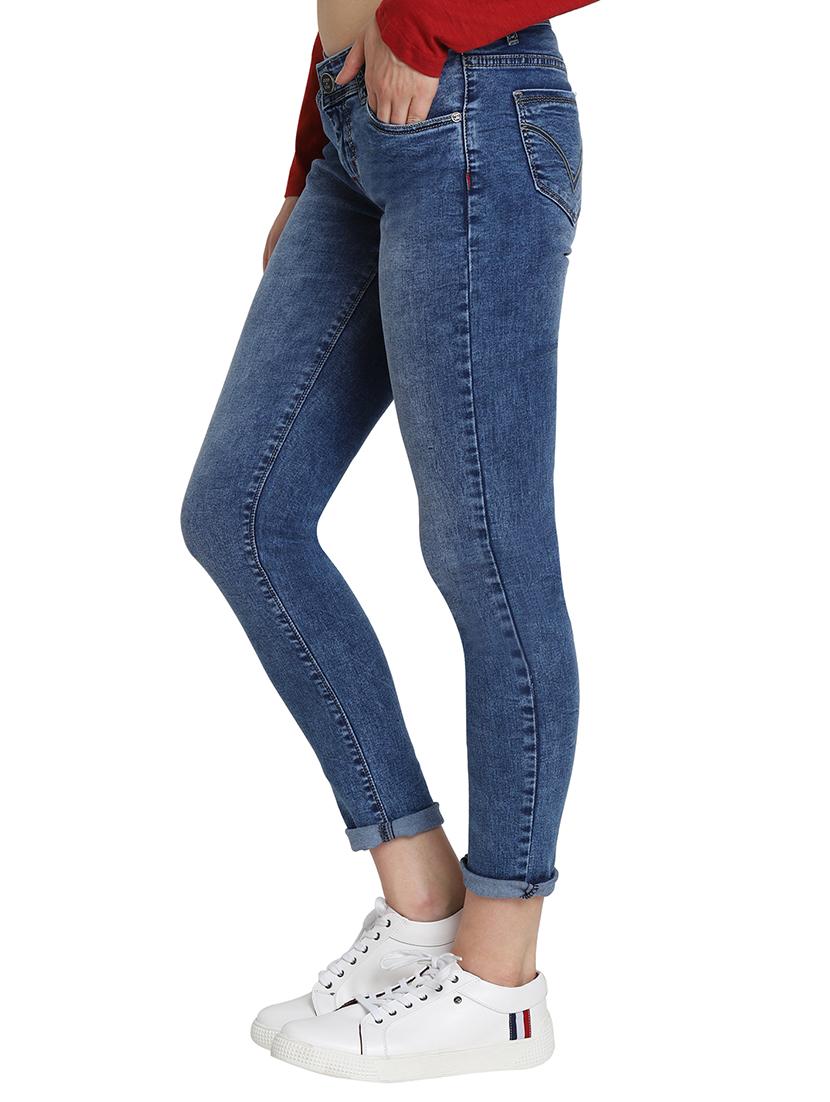 turn up hem skinny fit jeans - 16322036 - Zoom Image - 2