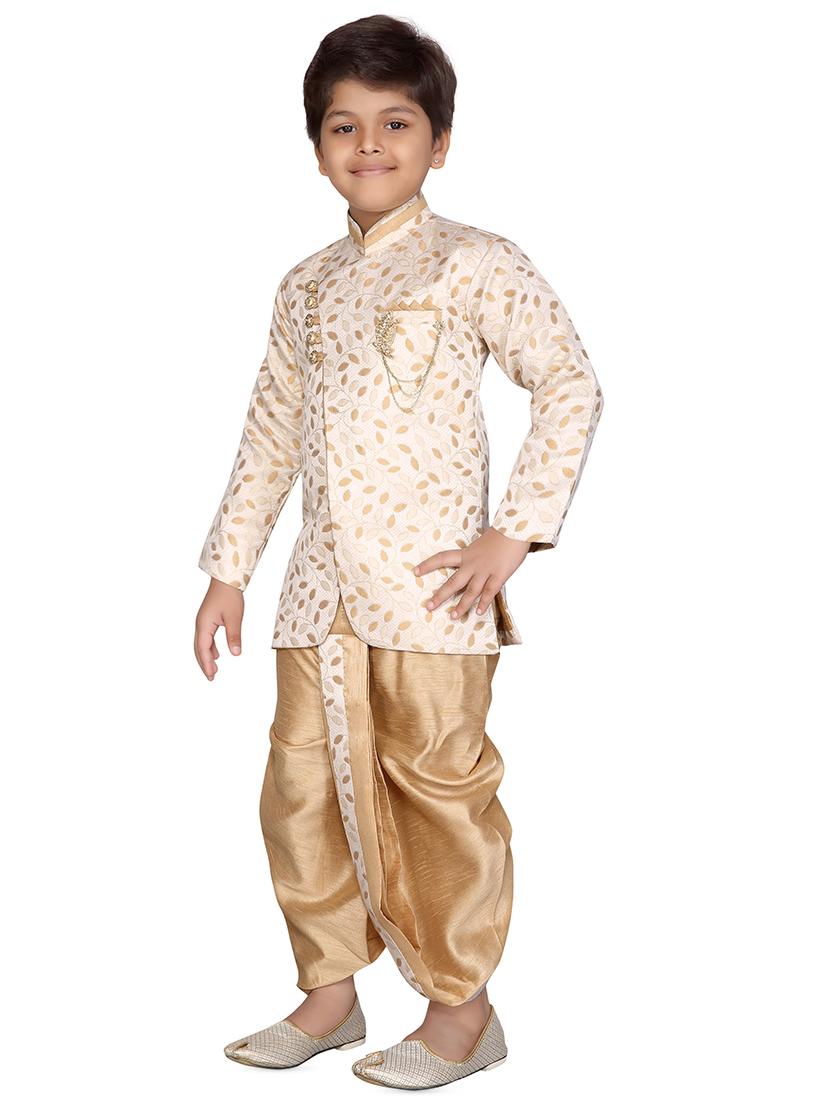 beige cotton kurta set - 16322198 - Zoom Image - 2