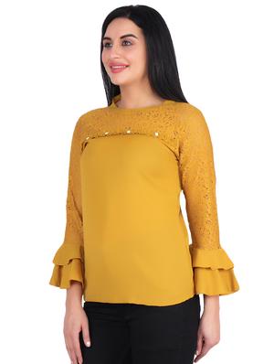 lace detail flute sleeved top - 16322761 - Standard Image - 2