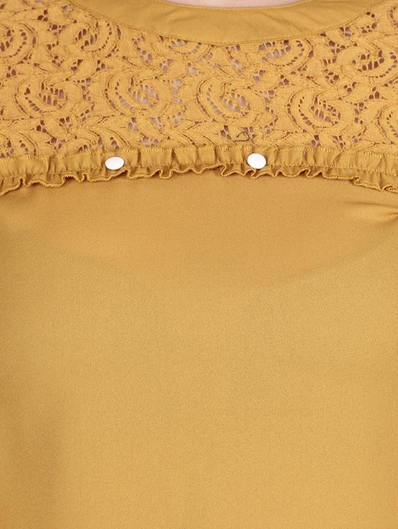 lace detail flute sleeved top - 16322761 - Zoom Image - 5