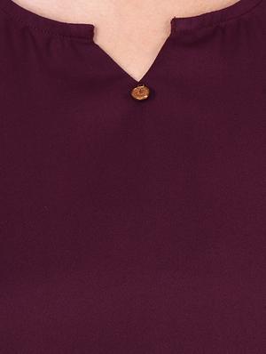 notch neck cap sleeved top - 16322779 - Standard Image - 5