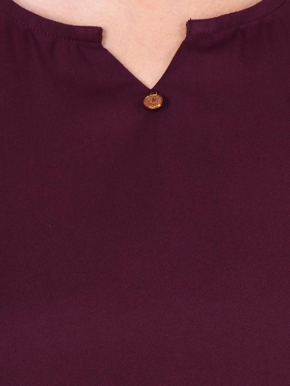 notch neck cap sleeved top - 16322779 - Zoom Image - 5
