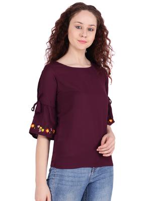 tie knot detail bell sleeved top - 16322800 - Standard Image - 2