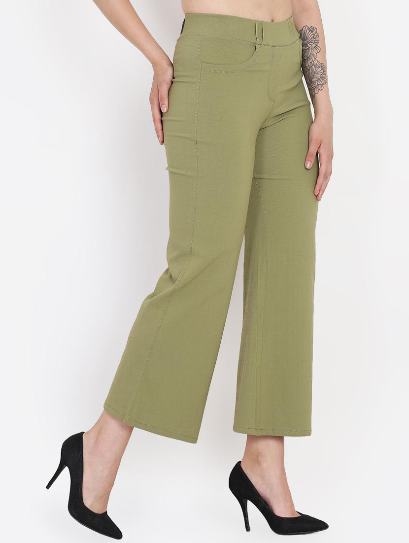 high rise flat front trousers - 16323035 - Zoom Image - 2