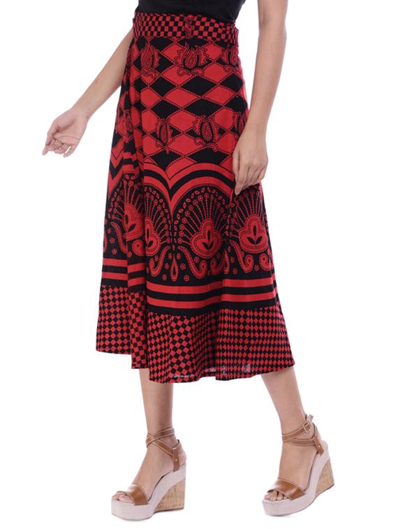checkered a-line skirt - 16323326 - Zoom Image - 2