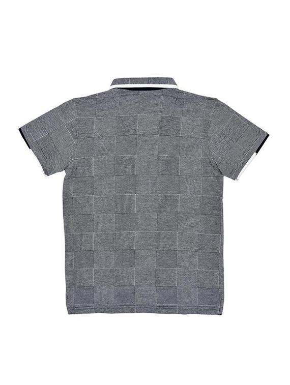 polo neck grid pattern t-shirt - 16324137 - Zoom Image - 2