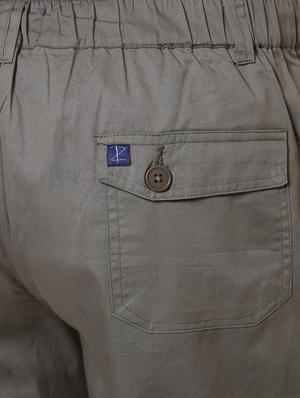 brown solid cargo trousers - 16324406 - Standard Image - 5