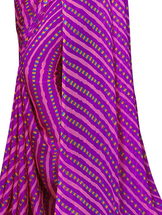leheriya printed saree with blouse - 16324470 - Zoom Image - 2