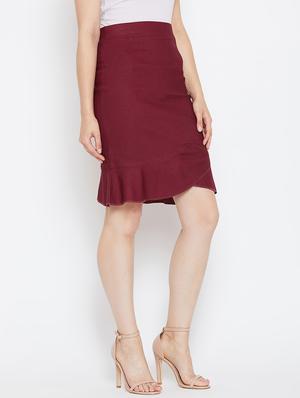 ruffle detail high rise trumpet skirt - 16324502 - Standard Image - 2