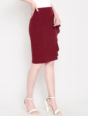 front slit ruffle detail skirt - 16324506 - Standard Image - 2