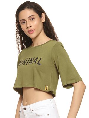 letter printed crop boxy tee - 16324626 - Standard Image - 2