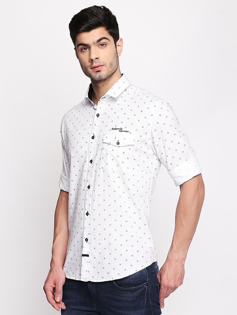 white printed casual shirt - 16324775 - Zoom Image - 2