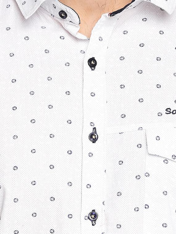 white printed casual shirt - 16324775 - Zoom Image - 5