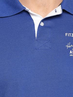 blue solid polo t-shirt - 16325102 - Standard Image - 5