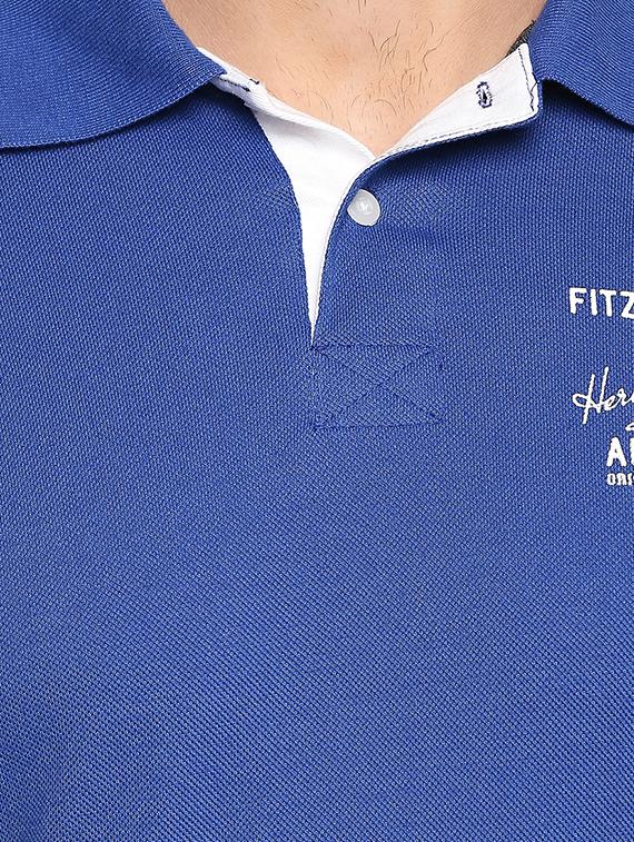 blue solid polo t-shirt - 16325102 - Zoom Image - 5