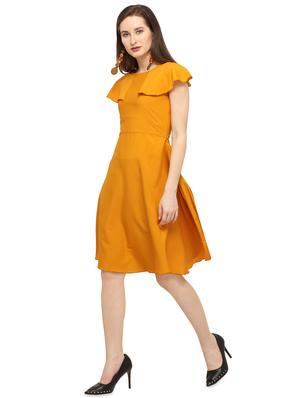 cape sleeves flared dress - 16325378 - Standard Image - 2