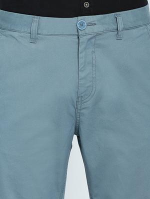 blue solid chinos - 16325710 - Standard Image - 5