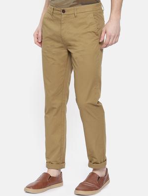 brown solid chinos - 16325757 - Standard Image - 2