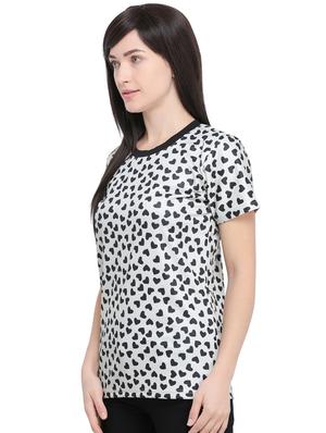 heart print round neck t-shirt - 16326160 - Standard Image - 2