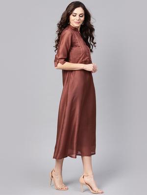 embroidered a-line ethnic dress - 16327484 - Standard Image - 2