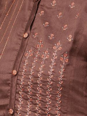 embroidered a-line ethnic dress - 16327484 - Standard Image - 5
