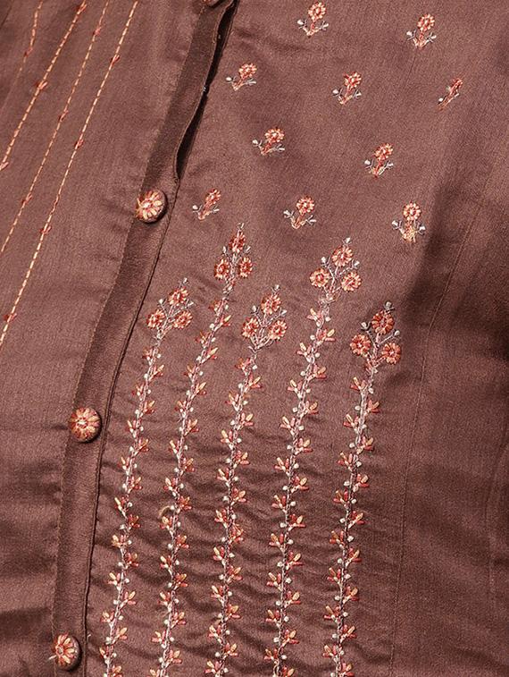 embroidered a-line ethnic dress - 16327484 - Zoom Image - 5