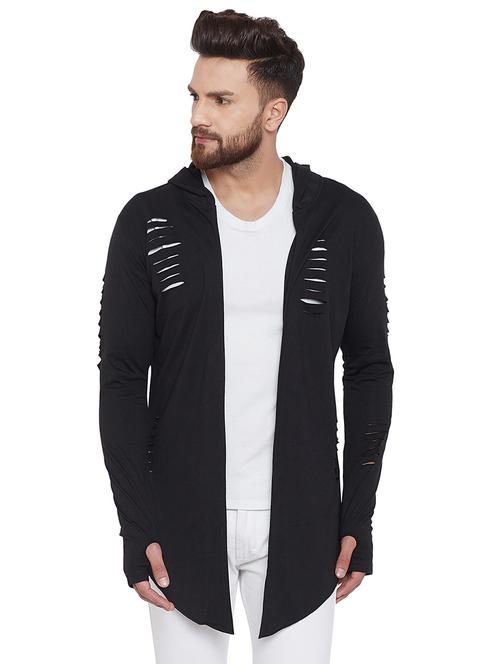black ripped shrug - 16327666 - Standard Image - 1