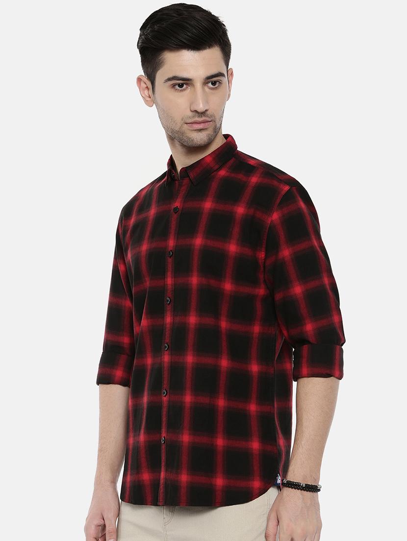 red cotton casual shirt - 16327722 - Zoom Image - 2