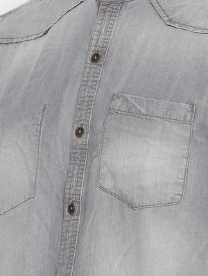 grey faded denim shirt - 16327730 - Standard Image - 5