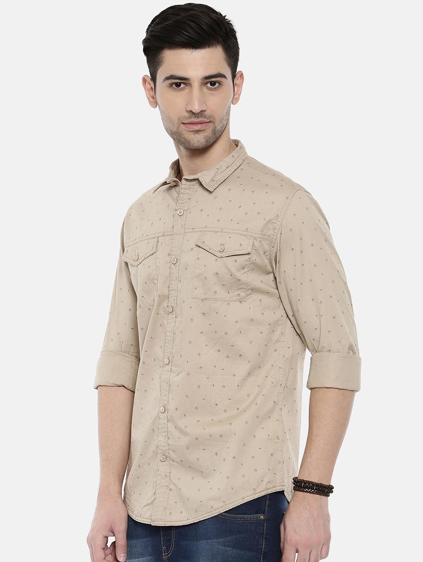 beige printed casual shirt - 16327748 - Zoom Image - 2