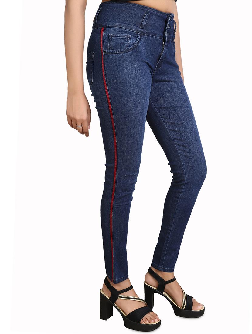 side tape skinny fit jeans - 16327821 - Zoom Image - 2