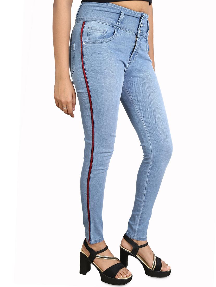 side tape skinny fit jeans - 16327822 - Zoom Image - 2