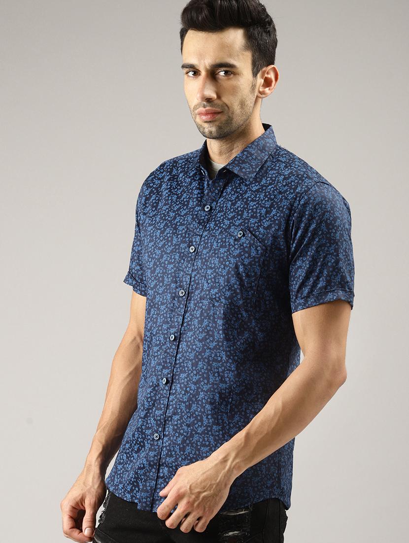 blue floral print casual shirt - 16328489 - Zoom Image - 2