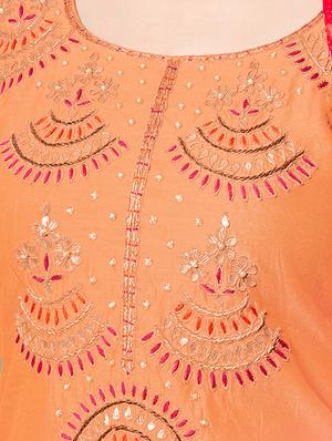 gota patti unstitched churidaar suit - 16329137 - Standard Image - 2