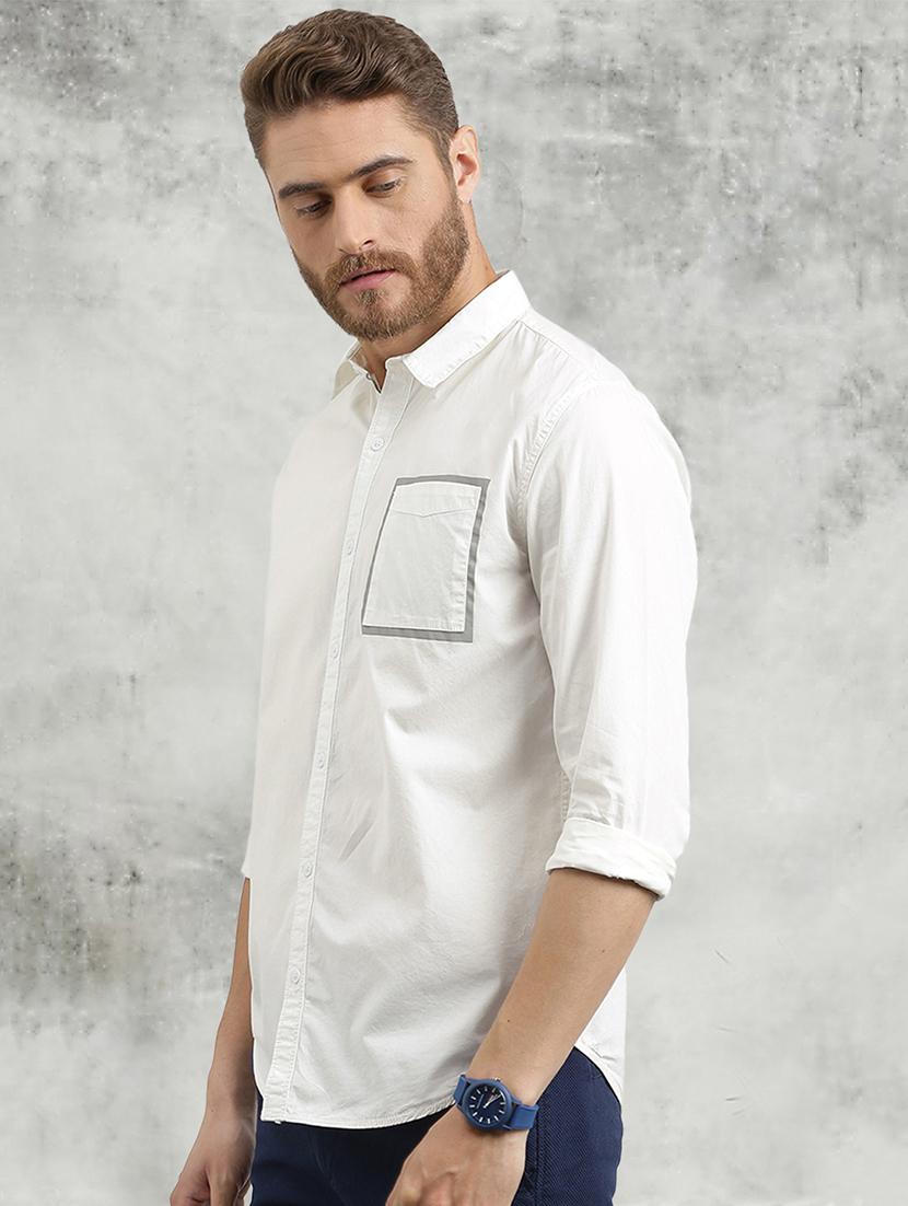 white solid casual shirt - 16329516 - Zoom Image - 2