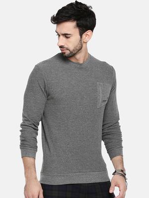 grey solid sweatshirt - 16329621 - Standard Image - 2