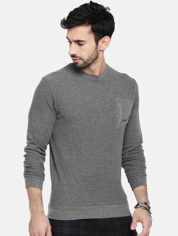 grey solid sweatshirt - 16329621 - Zoom Image - 2