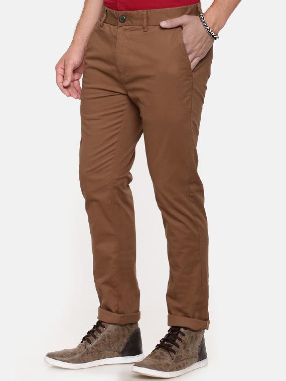 brown solid chinos - 16330092 - Zoom Image - 2