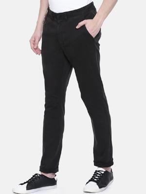 black solid chinos - 16330104 - Standard Image - 2