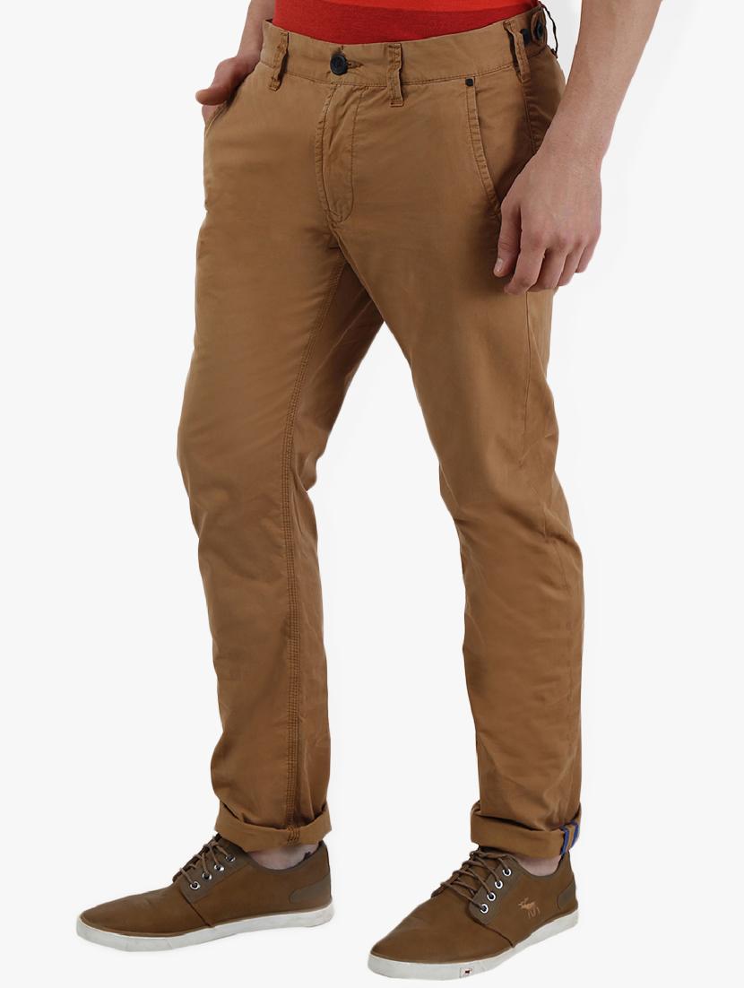 brown solid chinos - 16330128 - Zoom Image - 2